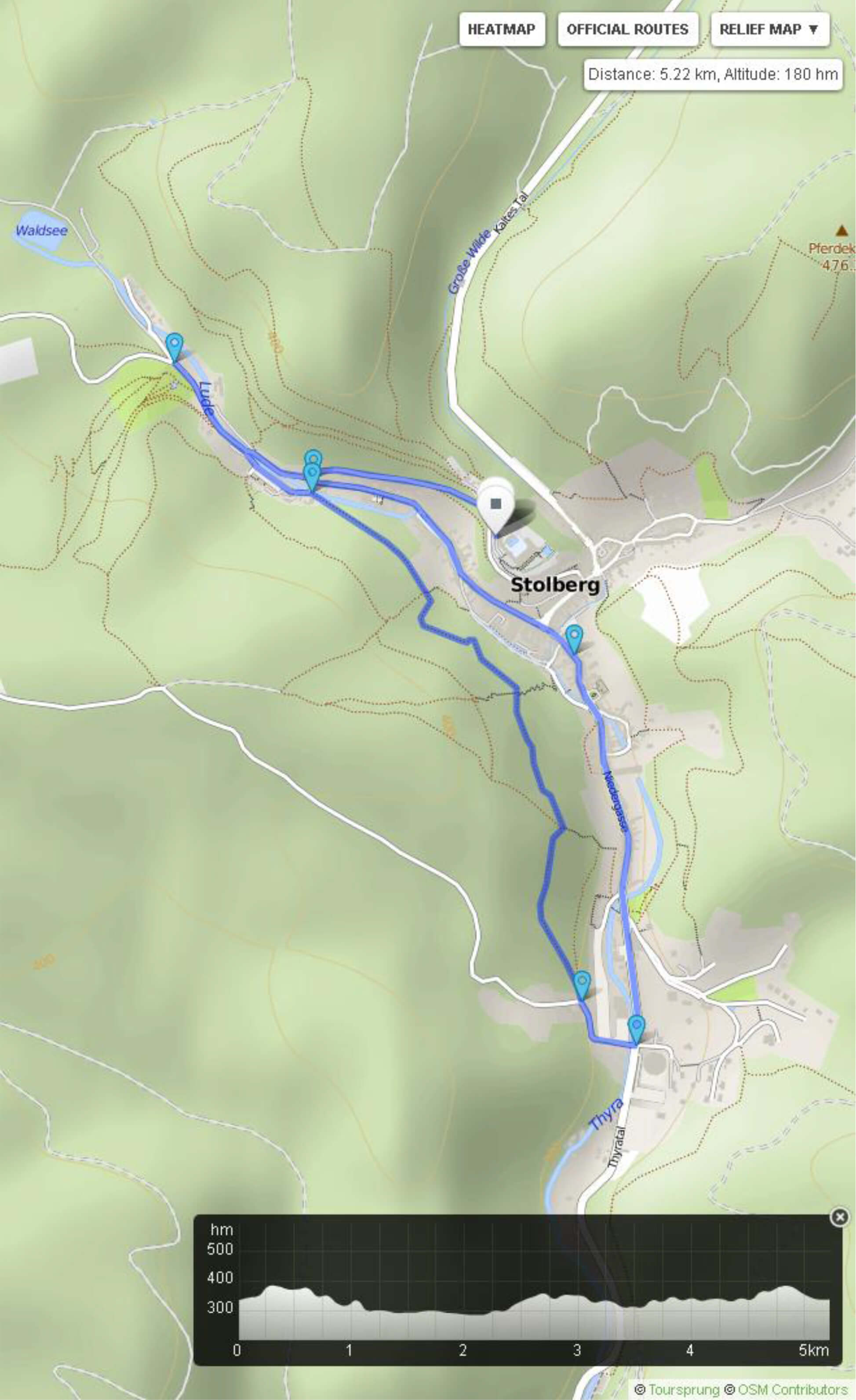 Strecke Stolberger Schloss-Lauf Strecke Stolberger Schloss-Lauf